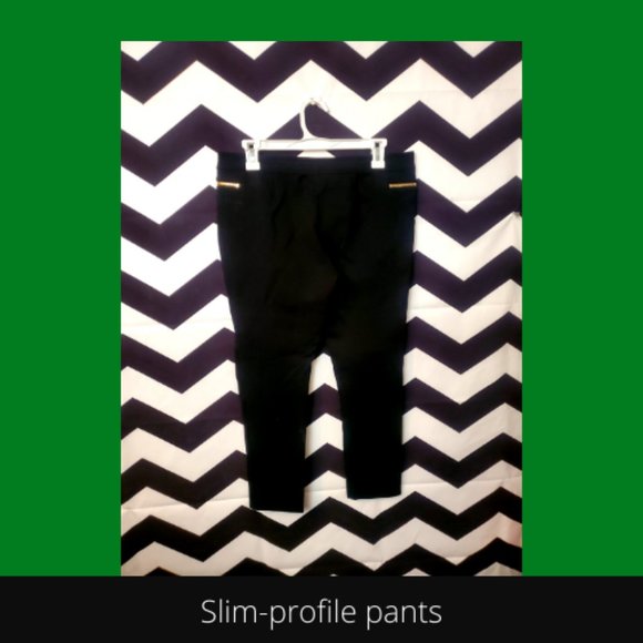 Black stretch chino pants/slacks - Picture 1 of 3